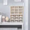 Caja de Almacenamiento de Nueve Compartimentos para Escritorio, Organizador Compartimentado Transparente Tipo Cajón para Escritorios de Dormitorios Estudiantiles, Se Puede Montar en la Pared para Artículos Varios