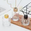 Botella de Vidrio Cilíndrica Transparente para Aromaterapia 50ml 100ml 200ml Botella de Perfume Volátil de Ratán Botella de Aromaterapia sin Llama