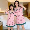 Bata de Noche de Verano para Niños Niñas Algodón Peinado Cuello de Princesa Niñas Ropa de Casa Pijamas para Bebés Niñas