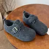 Nuevos Zapatos Birkenstock Casuales Retro con Forro de Felpa Cálido para Mujer, Otoño e Invierno 2026, Zapatos Planos Versátiles sin Cordones de Punta Redonda