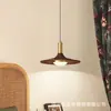 Luminária Pendente Vintage para Restaurante, Madeira de Nogueira Formato OVNI, Retro Japonês Wabi-Sabi para Sala de Chá Mesa de Jantar, Luz para Balcão de Bar, Luminária LED