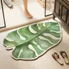 Tapete de piso de lama de diatomáceas com folha de bananeira, absorvente de água, secagem rápida, resistente à sujeira, tapete de piso de banheiro, vaso sanitário, fácil de limpar, resistente ao desgaste, tapete antiderrapante