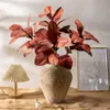 Planta Verde Artificial Hojas de Magnolia, Hojas de Magnolia Artificiales, Hojas Artificiales para Decoración de Bodas, Ramas de Magnolia de Hoja Grande para Decoración Suave, Transfronterizo