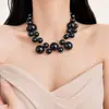 Colar de pérolas exageradas elegantes estilo francês, leve, luxuoso, design feminino, vestido, corrente de clavícula, acessórios para combinar