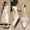 Zapatos de mujer versátiles estilo francés retro de moda, celebridad de internet, nuevo modelo otoño 2026, punta fina poco profunda, tacón de aguja alto, zapatos de trabajo
