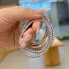 Pulsera de Plata 925 Europea y Americana Transfronteriza Moda Femenina Color Todas las Combinaciones Cadena de Tenis para Niñas Zirconia Incrustada Plata Joyería de Mano 3MM