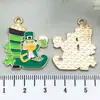 Trébol Gota de Aceite Aleación Suerte Irlandesa Colgante Pulsera Pendientes Llavero Accesorios de Joyería DIY