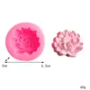 Molde de Silicone para Bolo Lunar de Lótus Peônia Rosa Bolo Dobrado Ferramentas Decorativas Molde para Sabonete Artesanal