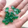 Pendientes de Aro Ovalados para Manualidades con Incrustaciones de Ágata, Base Plana, Anillo Natural Verde Sin Agujero, Colgante Jinhua