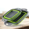 Suministro en Stock Cesta de Drenaje Cuadrada Lavabo Plegable de Silicona para Lavar Verduras Frutas Cesta Filtro de Agua para Picnic al Aire Libre Juego de Dos Piezas