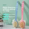 Cepillo Corporal Exfoliante de Doble Cara con Mango Largo, Cepillo para Espalda y Masajeador de Cerdas Suaves, Cepillo de Baño Exfoliante 2 en 1 para Ducha