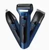 Barbeador Masculino Três em Um Transfronteiriço, Barbeador Elétrico Recarregável, Aparador de Barba Multifuncional Ultra-Limpo, Cabeça de Barbeador Portátil