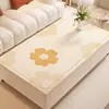 Protetor de mesa de centro minimalista com toque de luxo leve e de alta qualidade, isolante térmico, lavável, à prova d'água, à prova de óleo e anti-queimaduras para mesa de centro