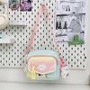 Bolsa Transversal Estilo Japonês para Mulheres 2025 Nova Fofa Cores Frescas Color Block Pequena Quadrada para Meninas Bolsa Transparente de Boneca
