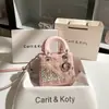 Nicho de Dropshipping Bolsa Lady Dior com Padrão de Losango e Cravejada de Diamantes Coleção Primavera 2026 Bolsa de Mão de Escritório de Luxo Atacado