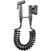 Juego de inodoro de balcón de acero inoxidable con una entrada y dos salidas, pistola rociadora presurizada de doble control, kit de válvula angular de doble salida para inodoro de baño