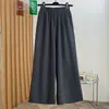 Pantalones Casuales de Pierna Ancha para Mujer, Rayas Clásicas, Protección Solar de Verano 2026, Transpirables, Algodón-Lino Teñido en Hilo, Ajustados