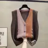Cardigan Suéter de Malha Colete para Mulheres da Família Yangyang, Top Versátil, Suéter Sem Mangas, Colete para Camadas, Engrossado