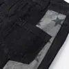Jeans de Pierna Recta con Parches Irregulares de Estrella para Hombre Diseño de Tendencia High Street Personalidad Sueltos Casuales Pantalones Largos
