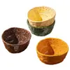 Tigela Colorida com Manchas de Tinta, Tigela de Cerâmica Irregular Desconstruída para Arroz, Nova Tigela Criativa para Sobremesa, Tigela de Salada para Uso Doméstico