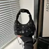 Bolso de Nube Estampado con Pliegues Dulces para Mujer 2026 Primavera Nueva Moda Cadena de Lazo Bolso de Hombro Cruzado