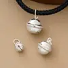 Cascabel de Plata S925 que Suena, Colgante de Joyería de Plata, Pulsera de Cuerda Roja Tejida a Mano DIY, Pequeños Accesorios Colgantes de Plata Pura