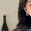 Pendientes de Aleación de Cobre con Circonita Sintética, Pendientes de Aro con Perla de Plata Mate Cepillada de Lujo Nicho, Pendientes 2026