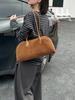 Bolso Boston de Gamuza de Alta Gama de Gran Capacidad para Mujer, Bolso de Hombro de Bowling Frosted de Moda y Versátil para Viajes