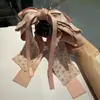 Presilha de Cabelo para Rabo de Cavalo com Laço Floral Estilo Francês, Acessório de Cabelo de Tecido, Ferramenta Elegante para Penteados Updo, Presilha de Cabelo com Laço Versátil em Estilo Jovem