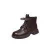 Botines Gruesos Versátiles de Otoño e Invierno Piel Suave Estilo Nuevo Estilo Callejero Moda Casual Estilo Británico Botas Martin Mujer 2026
