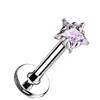 Pendientes Pequeños de Tachuela con Forma de Estrella de Moda Transfronterizos, Joyería para Piercings, Tachuelas para Labio con Rosca Interna, Tachuelas para Nariz de Estrella de Cinco Puntas con Circonia, Estilo Ins