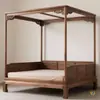 Cama com Estrutura da Dinastia Song Nova Cama Ba Bu Chinesa Cama com Estrutura de Madeira Maciça Cama com Dossel Antiga das Dinastias Ming e Qing Cama de Casal Personalização