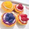 Tarta de frutas de crema mediana y grande, juguete de comida de simulación, accesorios de resina, imanes para nevera DIY, colgantes, material de decoración para hebilla de zapatos, kit