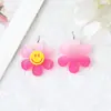 Pendente de Rosto Sorridente de Acrílico Japonês e Coreano Pétala de Girassol Acessórios para Brincos DIY Material de Pingente para Chaveiro com Furo