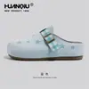 Zapatos Birkenstock para mujer con estampado de estrellas, popular a nivel mundial y elegantes, nueva colección primavera-verano 2026, estilo casual, zapatos de plataforma gruesa para aumentar la altura, mules de punta cerrada