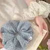 Scrunchie de Rede Azul e Branco com Bolinhas, Novo Estilo de Verão, Elástico Macio e Moderno para Rabo de Cavalo, Corda de Cabelo Exquisita para Mulheres