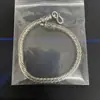 Pulseira Masculina Vintage de Prata Tailandesa com Trança de Osso de Dragão, Única e Simples com Acabamento Antigo, Acessório de Mão Tendência e Ousado em Corda de Cânhamo