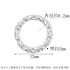 Plata S925 Separador Cráter de Martillo Bobina de Plata Lisa Anillo Cerrado Accesorios de Anillo de Plata Accesorios para Pulsera DIY