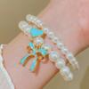 Amazon Colgante de Lazo Grande Irregular Imitación Perla Costura Pulsera de Cuentas Traje Joyería Dulce Linda