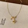 Collar Colgante de Flor con Circonita Bañado en Oro Real, Cadena para Clavícula de Lujo Ligero Nicho de Gama Alta, Joyería Estilo Palacio Retro para Mujer