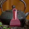 Accesorios para juego de té kung fu de ébano raspador de té cepillo de té de silicona tabla raspadora de mesa de té raspador de bandeja de té accesorios para ceremonia de té