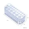 Balde de Armazenamento para Pincéis de Maquiagem com 26 Furos, Rack de Exibição de Armazenamento Transparente em Acrílico para Canetas de Sobrancelha e Delineador, Organizador de Mesa Porta-Canetas de Maquiagem