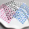 Pegatinas para Uñas Estrellas Chuecas Doradas y Plateadas Blanco y Negro Coloridas Estrellas de Cinco Puntas 3D con Adhesivo Calcomanías Decoraciones para Uñas