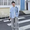 Camisa de manga larga para hombre, estilo de alta gama, combinada con ropa de trabajo, prenda exterior azul claro, elegante y genial, ajuste de primavera, camisa casual