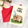 Tarjeta de Saludo de Pascua Nueva Transfronteriza con Juego de Sobres, Tarjeta de Mensaje Creativa con Elementos de Conejito, Huevo y Pascua