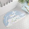 Alfombra de baño de felpa sintética, engrosada y con temática de dibujos animados para uso doméstico, adecuada para dormitorios, absorbente, resistente a las manchas y antideslizante, ideal como felpudo para la entrada del baño