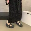 Primer Encuentro Ji Dong Qiu Nuevo Estilo Zapatos Planos con Más Terciopelo Zapatos Peludos Zapatos Wan Wan para Combinar con Faldas Zapatos Mary Jane Zapatos de Mujer