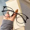 Óculos de Receita Ultraleves Estilo Coreano da Moda para Celebridades da Internet para Mulheres, Armação Redonda Retro Tr Anti-Luz Azul, Receita Personalizável, Armação de Óculos Sem Grau
