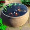 Tanque Circular Retro de Peces Dorados para Patio Tanque de Loto Tanque de Peces Calibre Grande Antiguo Tanque de Agua con Cascada Criadero de Peces Paisaje Cerámico