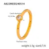 Anillo de oro real 18k chapado en acero de titanio liso con forma de árbol de la vida, joyería transfronteriza entre Europa y Estados Unidos, con cola de diamante y disponible al por mayor.